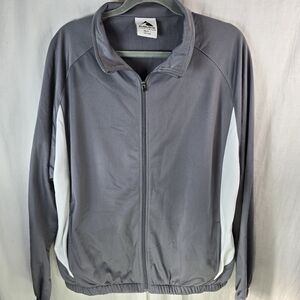 Augusta Sportswear Mens_zipper Front Jacket Size Large in Gray & White